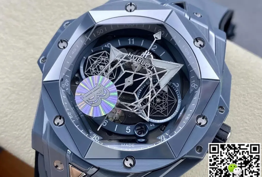 Hublot Big Bang Sang Bleu II 418.FX.8007.RX.MXM21 BB Factory 1:1 Best Edition Replica Watch Gray Ceramic Case